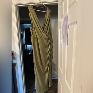 ASOS Olive Backless Draped Dress